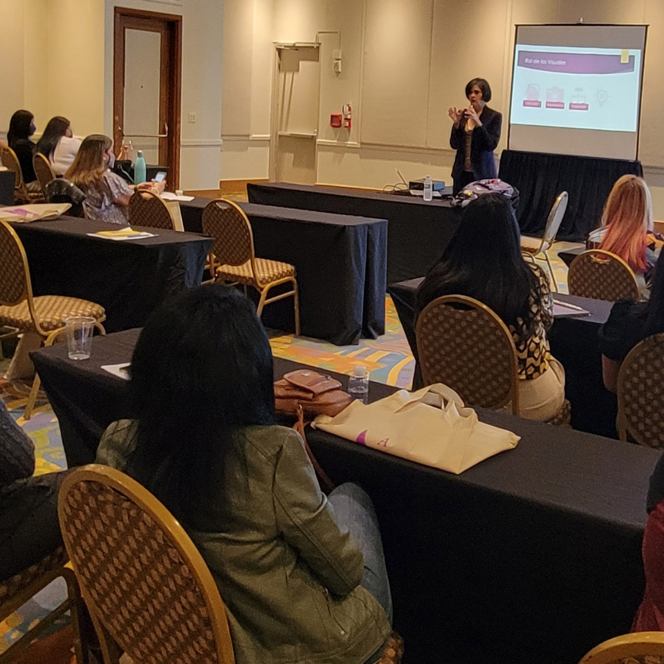 Brenda teaching a workshop at a conference