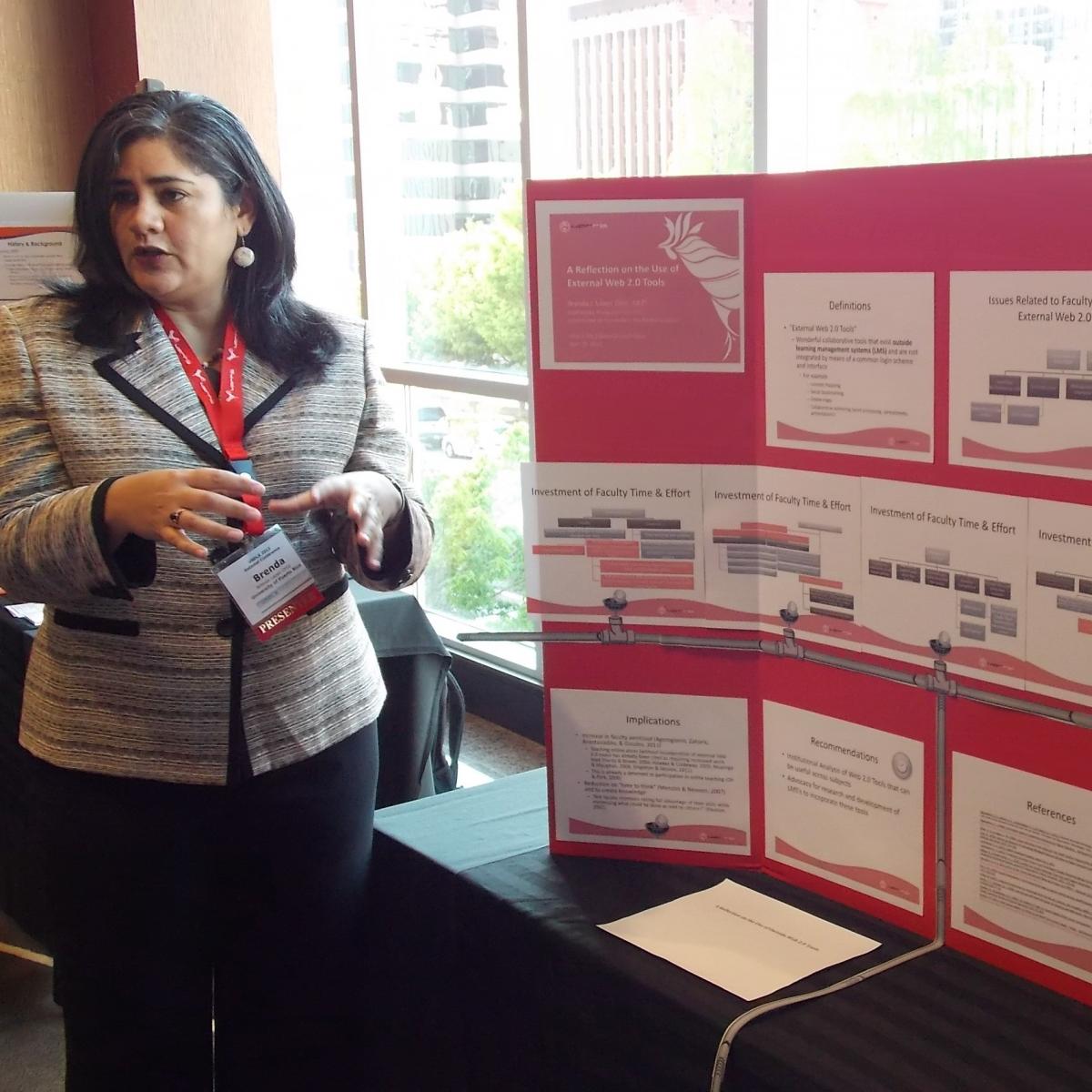 Dr. López presenting her research at a conference